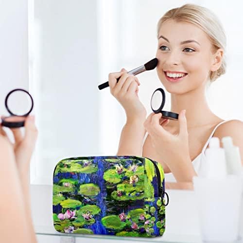 Тоалетна Торба, Козметичка Торба За Шминка За Патувања За Жени Мажи, Сликање Масло Од Езерце Со Лотос