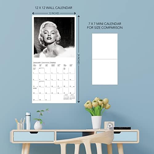 Graphique 2023 Calendarид на Мерилин Монро | 12 ”x 12” | Густа хартија | Организатор на домови и канцеларии | Голема месечна решетка |