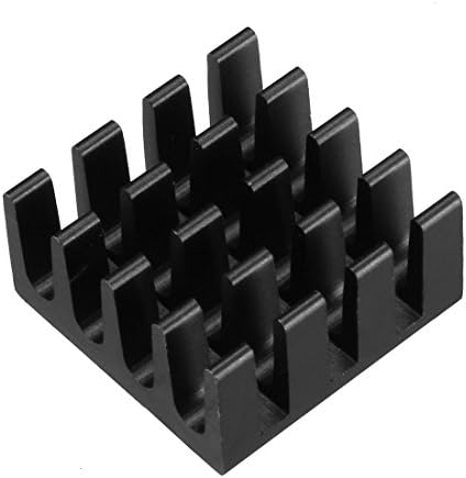 Uxcell алуминиум за ладење на таблата за ладење на табла за ладење на табла за ладење црна црна боја 14MMX14MMX7MM 5PCS за LED