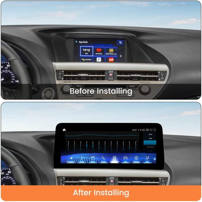 MekedeTech 12.3 инчен Андроид Автомобил Допир Екран Надградба За Lexus RX270/350/450 Вграден Во Безжичен CarPlay И Android Авто
