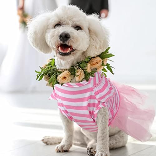 Квинмор 2-Пакет Фустани За Мали Кучиња, Ленти Тул Фустани, Кутре Обични Фустани Кученце Облека Миленичиња Мачка Облека Розова Виолетова,