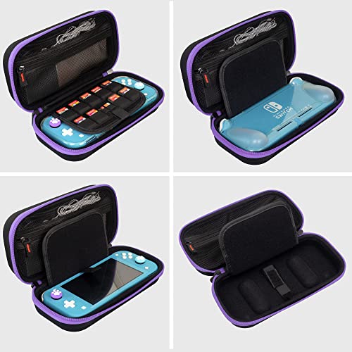 Голем случај за носење на Butterfox за Nintendo Switch Lite, одговара на полначот на wallидовите на адаптерот AC, компатибилен со заштитник на Hori Duraflexi, голема торбичка за складирање