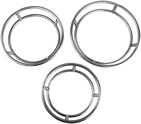 Решетка за садови од не'рѓосувачки челик, вок прстен, реверзибилна поддршка за тркалење на тава за шпорети, прстенести плоча