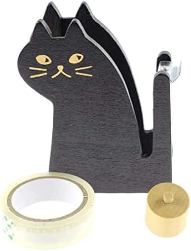 Nirelief симпатична мачка лента за мачки дистрибутер гроздобер дрвен писе ленти секач со 1 ролна лента за додаток за десктоп за