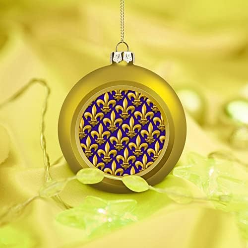 Mardi Gras Fluer Model Christmas Bristмини топки 2.4 Xmas дрво што виси украси за украси за забава