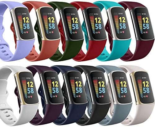 Maidea силиконски ленти за Fitbit Charge 5 бендови Sport Watch Watch Screetband замена на силиконска лента компатибилен со Fitbit5 Band Women Men