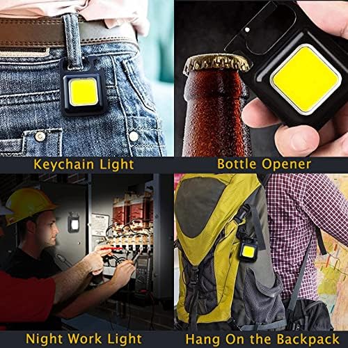 Kunhe W1 пакет 2 мали мини патеки за џебни чанти магнетски светла светла моќни 500 високи лумени светла светла полнење на клучеви за прицврстување