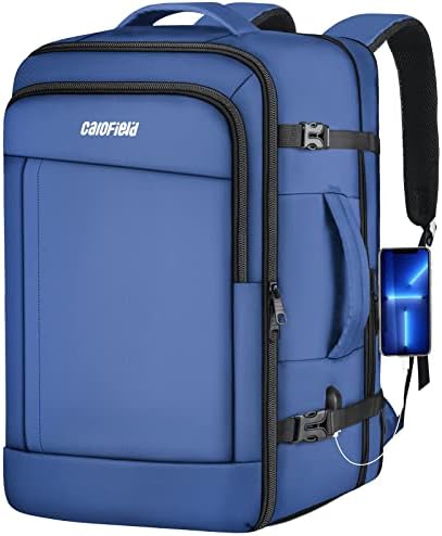 Патнички ранец за мажи ， 40L носат на одобрено лет од ранец, ранец од лаптоп од 17 инчи, компјутерски ранец отпорен на вода за неделен преку