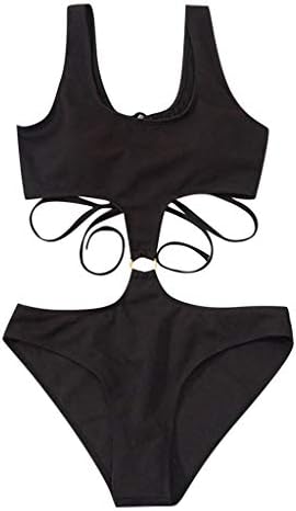 Yubnlvae женски костум за капење 1 парче реално опфатено покритие без ракави цврсти 2023 летни плажа за одмор трендовски обични