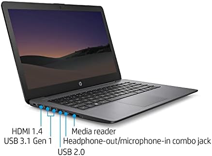 HP 2021 Најновиот Премиум 14 инчен HD Лаптоп, Intel Двојадрен Процесор До 2,6 GHz, 8GB RAM МЕМОРИЈА, 64gb Emmc Складирање, Веб Камера,
