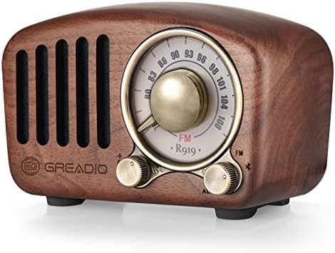 Гроздобер Радио Ретро Bluetooth Звучник-Gradio Орев Дрвени FM Радио Со Старомоден Класичен Стил, Силен Бас Подобрување, Гласен Волумен, Bluetooth