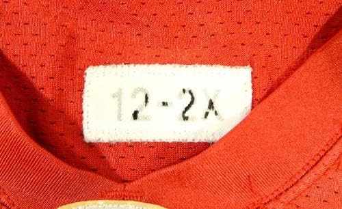 2012 Сан Франциско 49ерс 65 Игра користеше Jerseyирси на црвена пракса XXL DP28834 - Непотпишана игра во НФЛ користена дресови
