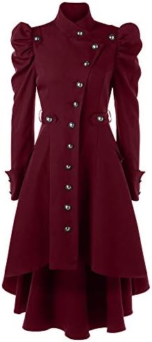 Listha гроздобер чипка на тенок долг палто, женски копче за затрупче за вртење на таблета за надворешна облека