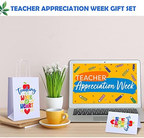 Сабари 4 парчиња Подарок за благодарност на наставниците, 2 торби за подароци за наставници и 2 благодарам картичка за наставници, украси