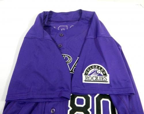 2022 Колорадо Рокис Реган Тод 80 Игра издадена POS Користена пурпурна маичка 48 02 - Игра користена МЛБ дресови