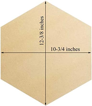 Студио Папилија 3/4 Дебела MDF шестоаголник, 12 инчи 5-пакет | мазна недовршена дрвена форма | уметнички панел | дрвени табли за занаети |