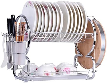 SJYDQ двојно нерѓосувачки челик решетка за садови за одводнување на садови со 8-зборови за складирање на садови