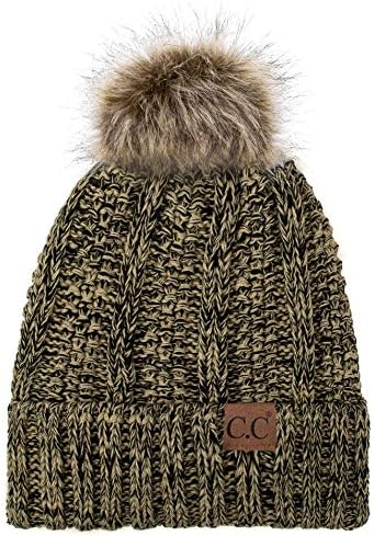 C.C ексклузиви нејасни плетени крзно пом -бени капа