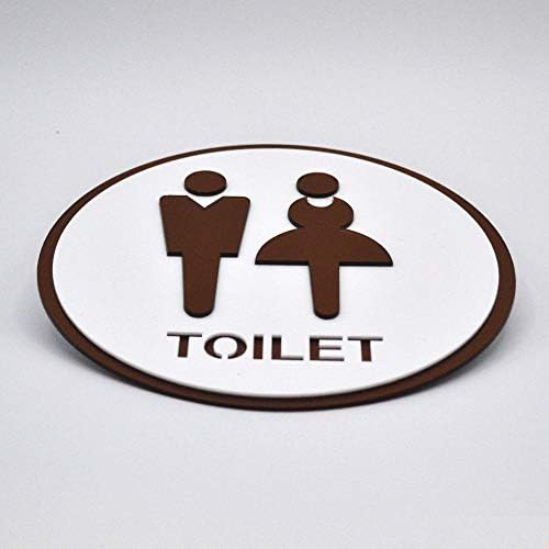 Унисекс знак за бања во 3Д со самообилка лепило лента - Декор за знаци на тоалети - двострана лента, канцеларија или бизнис,