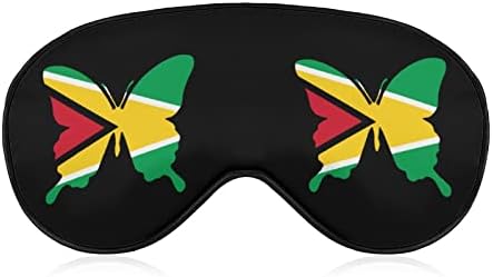 Знаме На Гвајана Пеперутка Меки Маски За Очи Со Прилагодлив Ремен Лесен Удобен Превез За Спиење
