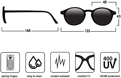 Очила за очи 2 пакувања Гроздобер очила за читање за жени Вклучуваат читатели на сонце, УВ заштита од очила за сонце со пролетна шарка, лесна желка, 2,50