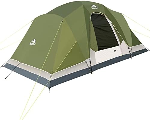 8 лица за кампување на лице, 14 'x 8' x 72 '', лесно поставено, водоотпорен семеен шатор за отворено и патување со големи мрежни