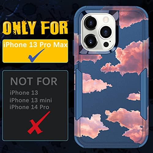 Plakill за iPhone 13 Pro Макс Тешки Случај Заштитни Небото И Облак Дизајнер Капка Тестирани Симпатична Случаи За Мажи Жени Девојки Шок Отпорни
