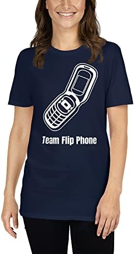 Тимски флип телефон смешен носталгичен мобилен телефон со кратки ракави унисекс маица