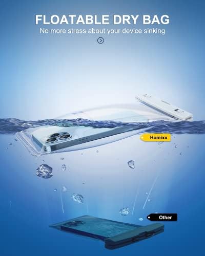 Humixx Универзална Водоотпорна Телефонска Торбичка [Воздушни Перничиња Плови + Екран На Допир Под Вода] Ip68 Водоотпорен Телефон Случај