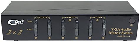 CKL 2x2 VGA Switch Audio Matrix Switch со далечински метал куќиште