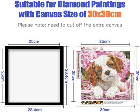 Zynery 2 пакувања со дијамантски рамки за сликање, рамки за дијамантски уметнички рамки за 12x12in/30x30cm дијамантско сликарство платно, додатоци