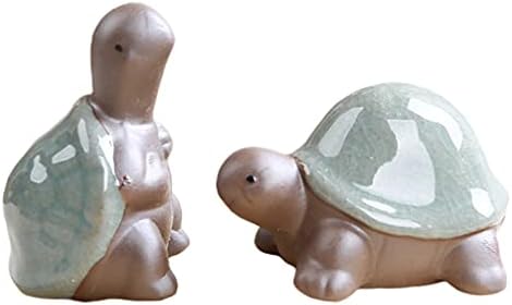 Amosfun 2pcs мини полжав фигурини керамички минијатурен полжав украс чај ​​миленичиња украси самовила минијатурни животни градинарски