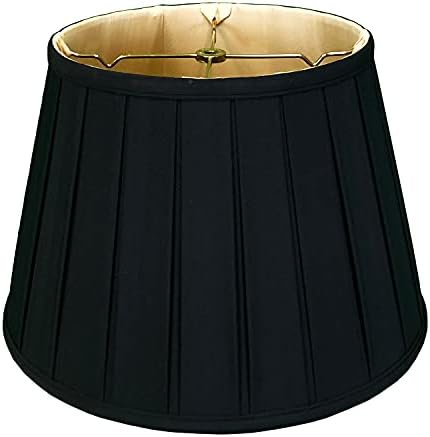 Royal Designs Empire English Pleat Basic Lamp Shade, црна/златна 12,5 x 20 x 13,5