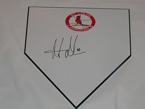 Мет Адамс потпиша домашна плоча Сент Луис Кардиналс Биг Сити Автограм доказ - МЛБ игра користена бази