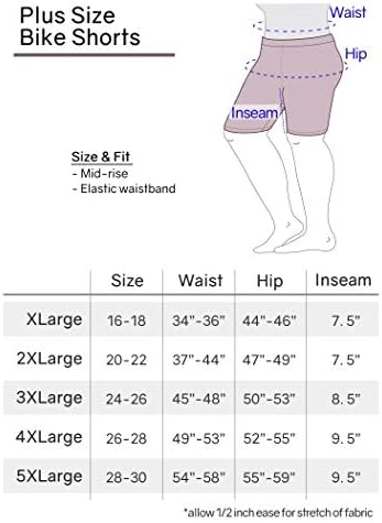 Истегнување е удобност женски плус големина памучни шорцеви за велосипедисти | Памук | X -large - 7x