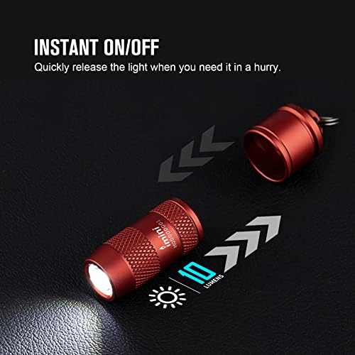 Olight Imini 10 Lumens Tiny Flashlight Flashlight, преносни мали фенерџии пакети Гобер комплет LED мулти-бои блиц Предупредување