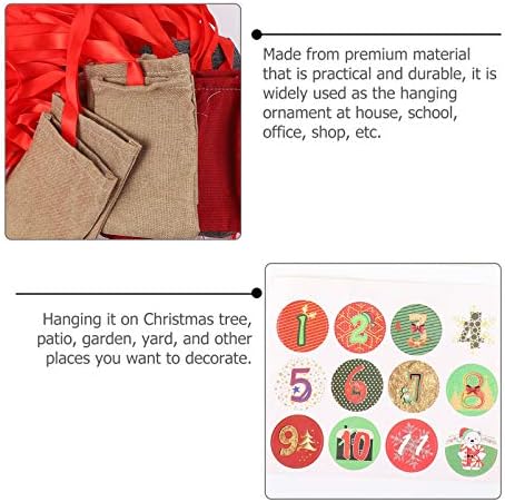 Кеси За Подароци За Бонбони НУОБЕСТИ 1 Комплет Божиќни Торби За Врвки За Божиќни Одбројувања Торби За Бонбони Божиќни Доаѓања