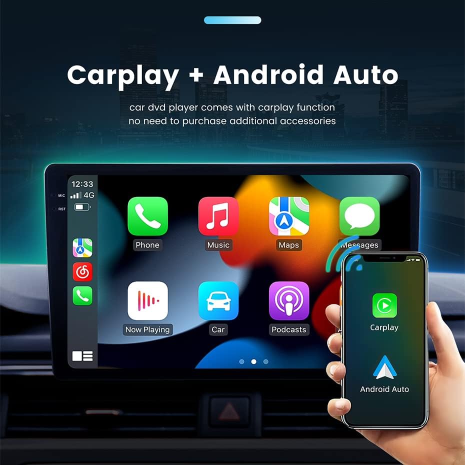 Андроид 11 Автомобил Радио Стерео 10.1 Инчен QLED Екран На Допир 1280 * 720, Octa Core Гласовна Контрола GPS Navi Вграден безжичен