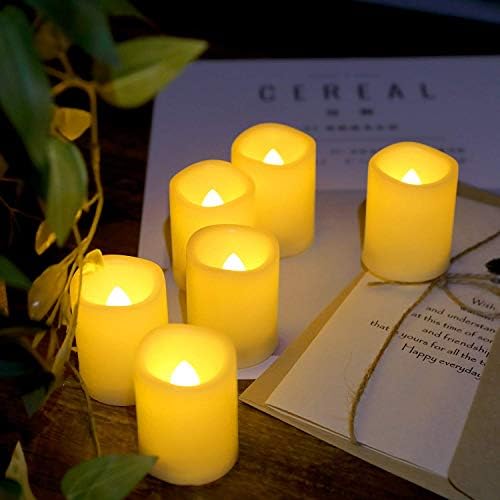 Вотивни Свеќи без Пламен 24 Пакет, Траат 120 Часа Подолго СО РАБОТА НА БАТЕРИЈАТА ЛЕД Треперење Чајна Светлина, Мала Електрична Лажна Свеќа