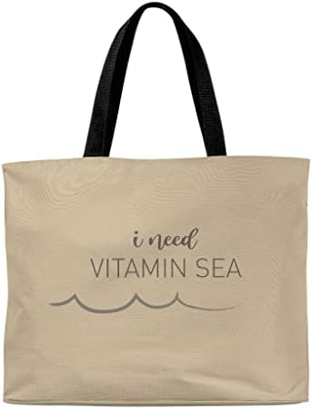 Ми треба торба за тотамин со витамин море - торба за летна шопинг - торба за тотална плажа