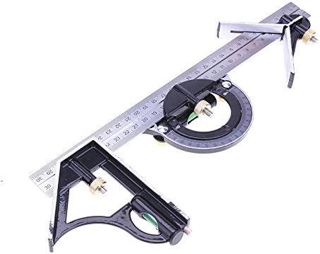 12 -инчен прилагодлив мерен владетел Комбинација Протакторски квадратен сет, не'рѓосувачки челик прилагодлив квадратен мерка алатка за лизгачки