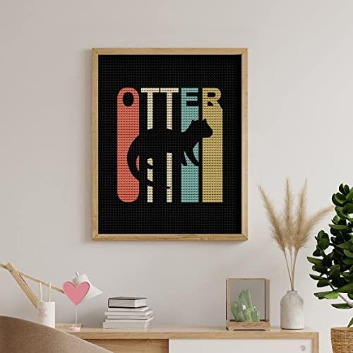 Otter Custom Diamond Saftion Kits Kits Paint Art Pictures By Bues за декорација на домашен wallид 16 x20