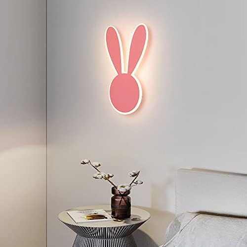 Jadssox LED wallидна светлина Детска соба за зајаци wallидови, розова метална wallидна ламба, девојки декор за декорирање wallид монтирање