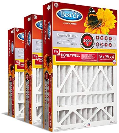 BestAir HW1625 - 11r Ac Печка Филтер За Воздух, 16 x 25 x 4, MERV 11, Отстранува Алергени &засилувач; Загадувачи, Се Вклопува