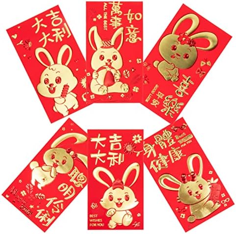 Абуфан Кинески Подароци Плик 2023: Лунарна Нова Година Хонг Бао Година На Џебовите За Пари За Зајаци Благослов Празничен Плик Торби За Пари