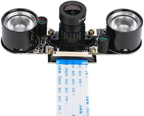 Малина Пи 4 Модул За Камера Ноќно Гледање Со 3,6 мм Прилагодлива Фокусна Должина 2 парчиња IR Сензор LED Светло Исто така за Малина