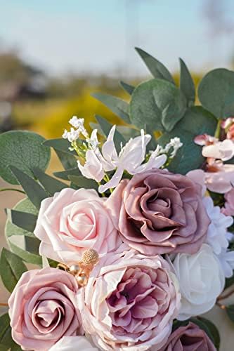 Понатија Свадба Лак Цвеќиња, Вештачки Прашина Роза Свадба Цвеќиња За Свадба Добредојде Знаци Украси И Лак Цвеќиња За Свадба Церемонија