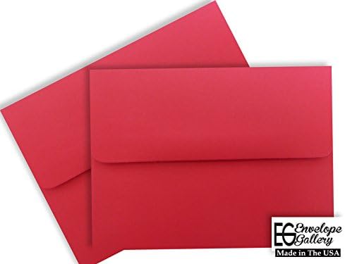 Holiday Red 100 Boxed A2 коверти за 4-1/8 x 5-1/2 Прилози за ознаки за ознаки