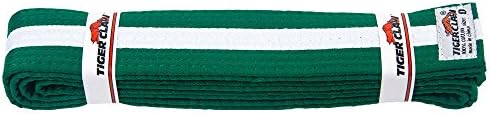 Tiger Claw Појас за ранг на памучни воени вештини - 8 цврсти бои со бела лента