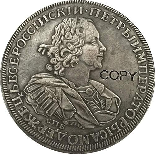 Предизвик Монета 1725 Петар I Русија Монети Копија Тип 2 Колекција На Копии Подароци Колекција На Монети